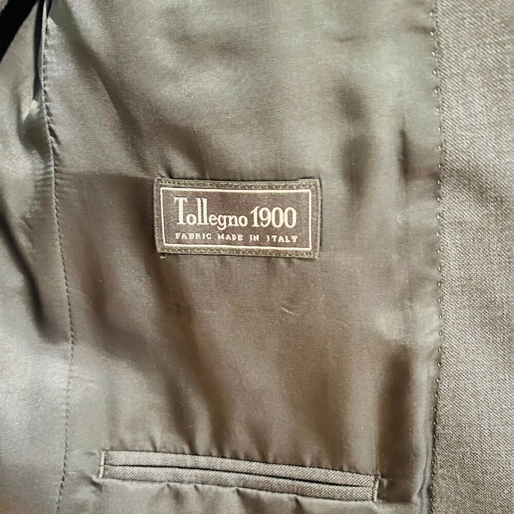 Mens 40 R J CREW Ludlow X Tollegno 1900 Solid Charcoal Grey Wool Suit Jacket - Picture 8 of 16